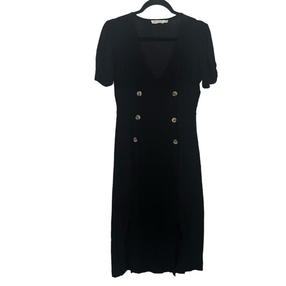 All in Favor Double breasted Midi dress  Size M Black